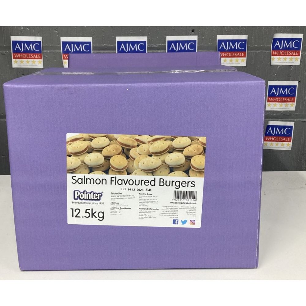 Pointer Salmon Flavoured Burgers 12.5Kg Dog Biscuits