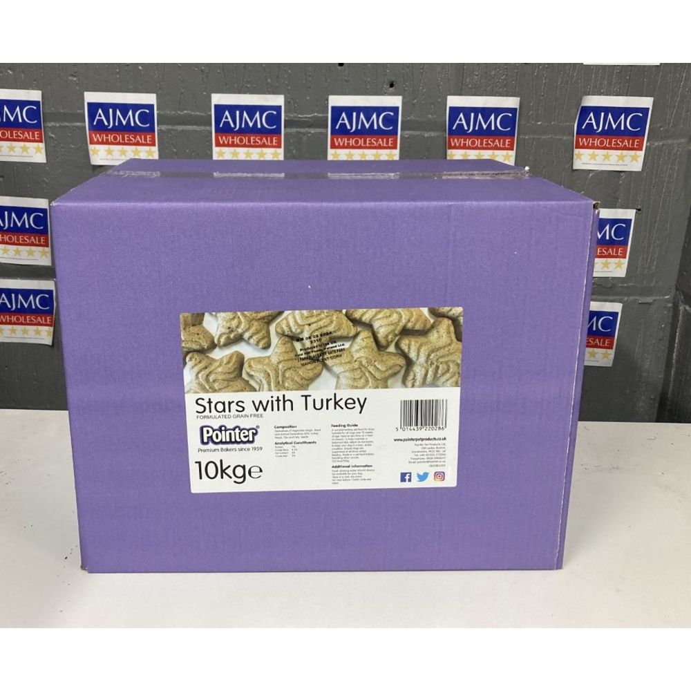 Pointer Stars With Turkey 10Kg Grain Free Dog Biscuits