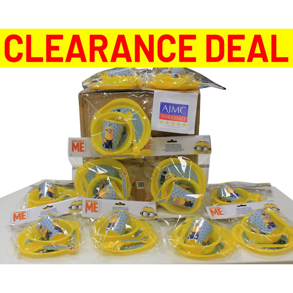 Clearance Deal: 24x Kids Minions Dinnerware Set - Child Feeding Set