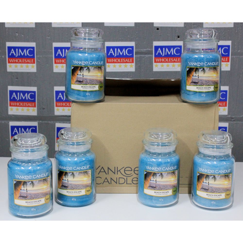 6x Yankee Candle Beach Escape Fragrance Scented Candles – Large Jar, 623g