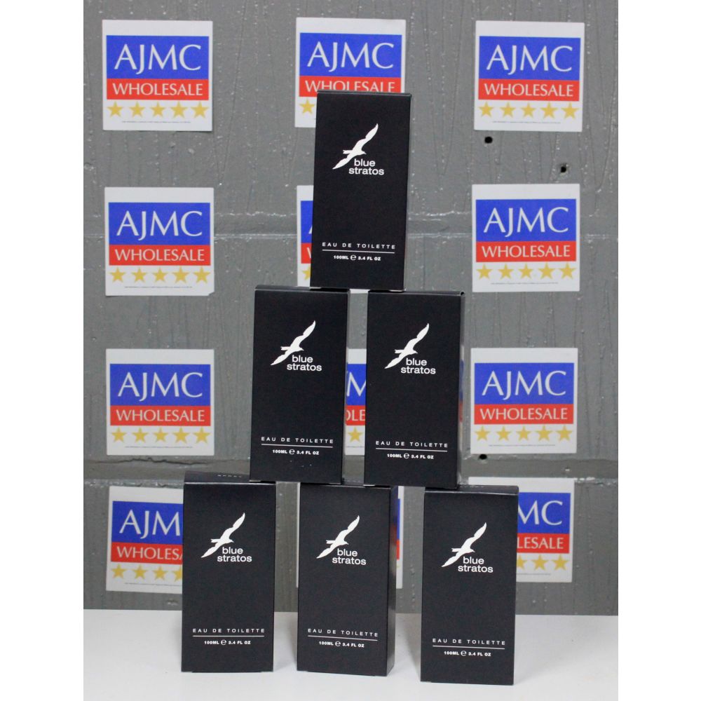 6x Blue Stratos Eau De Toilette EDT for Men – 100ml Spray