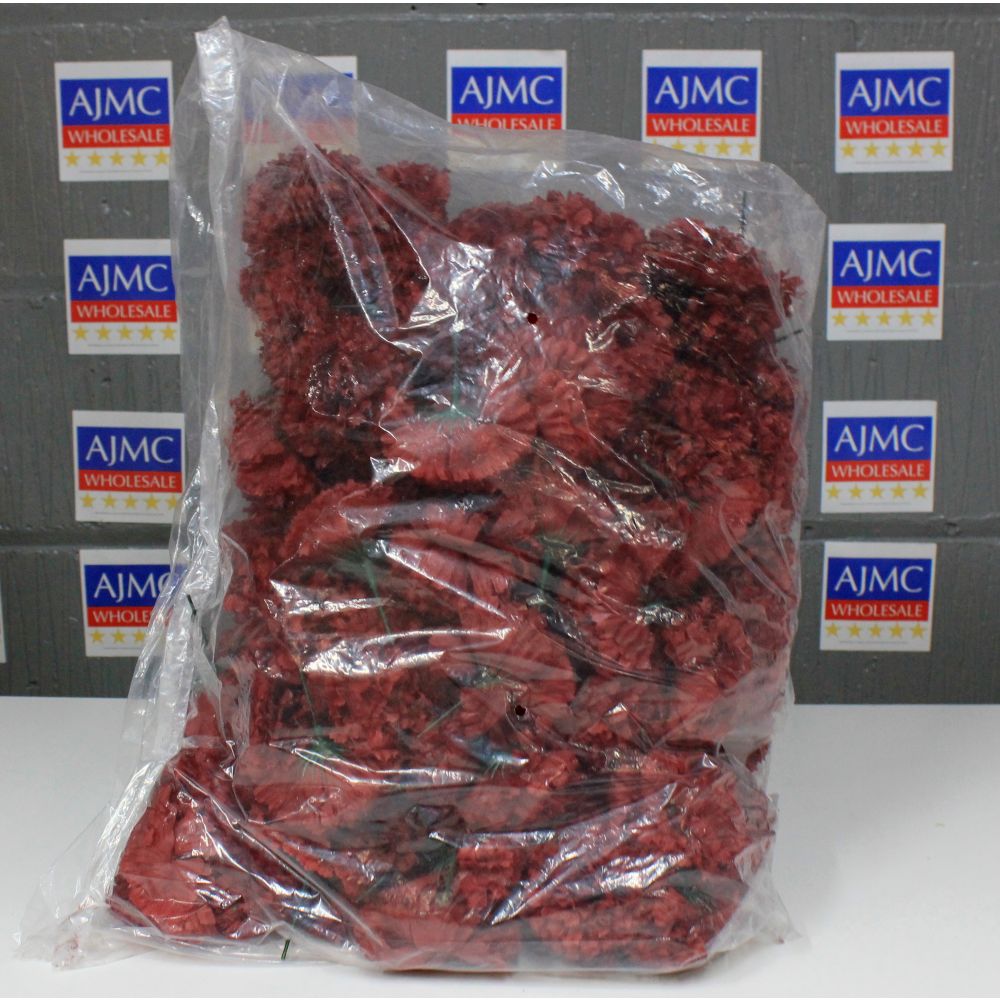 1 Bag Burgundy Carnation Flowers Party, Home Decor– 144pcs of Flowers