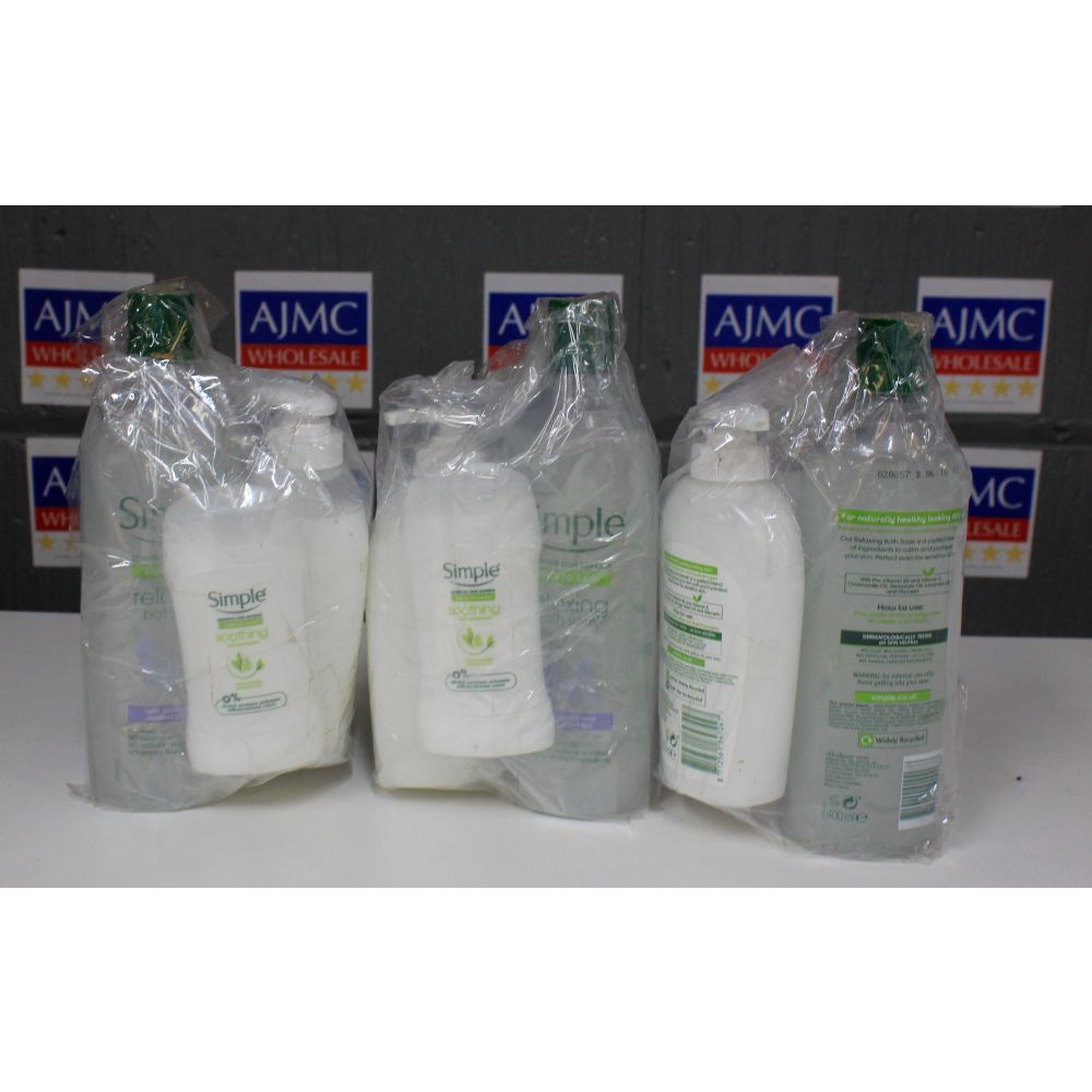 3x Simple Bath Bundle with Large bottle – Bath Soak + Hand Wash + Antiperspirant