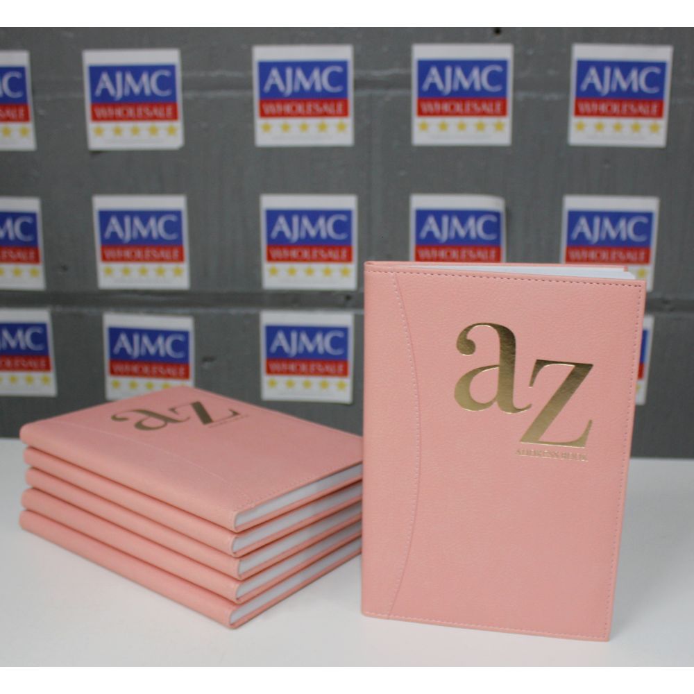 6x Telephone A5 Pink Address Book A-Z Index Hard Back Cover with Pen