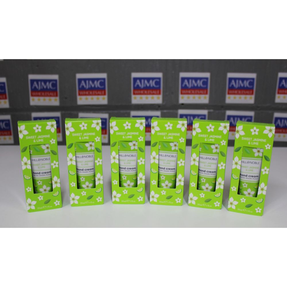6x Hill & Noble Sweet Jasmine & Lime Hand Cream, 30ml