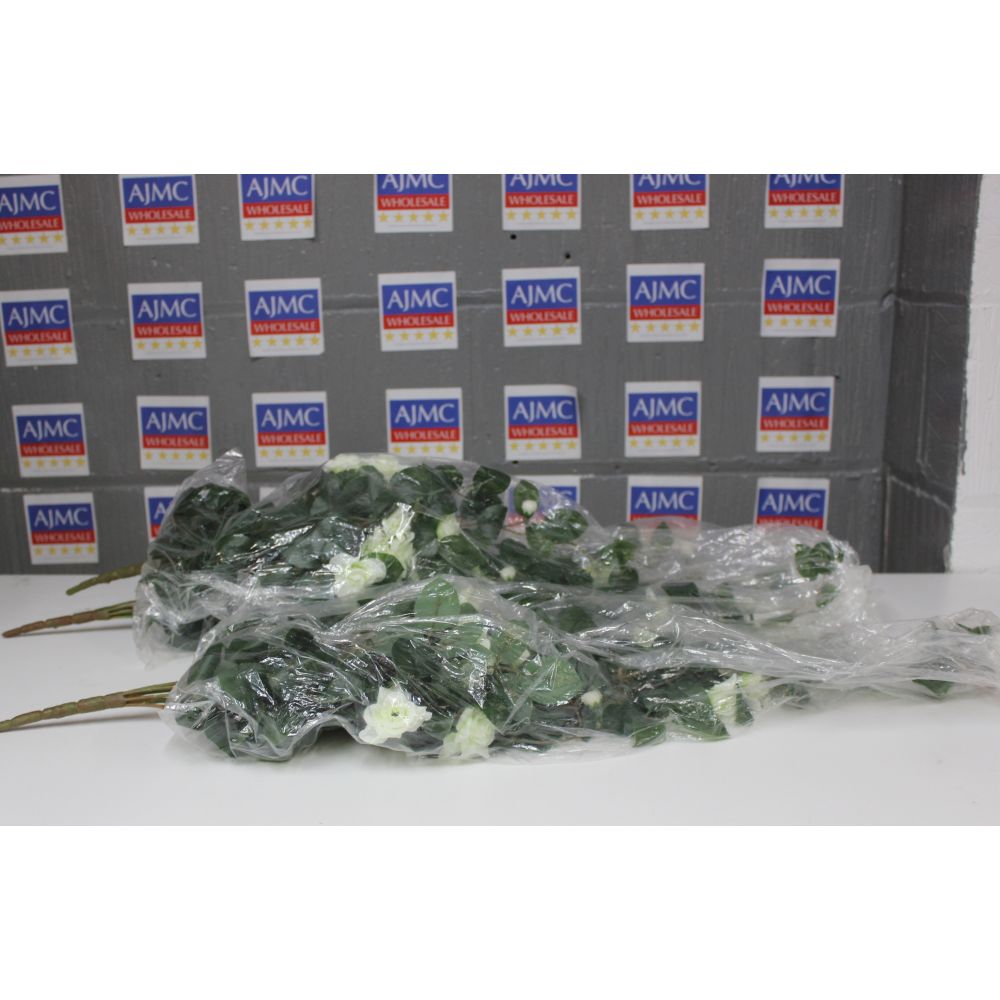 6x Mini Trailing Rose Bush Artificial Flower - Ivory