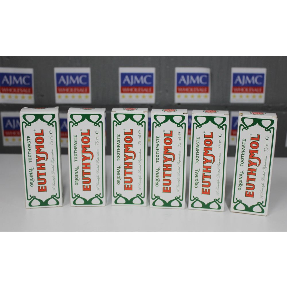 6x Euthymol Original Toothpaste, 75ml - Cool Mint Flouride-Free Oral Care