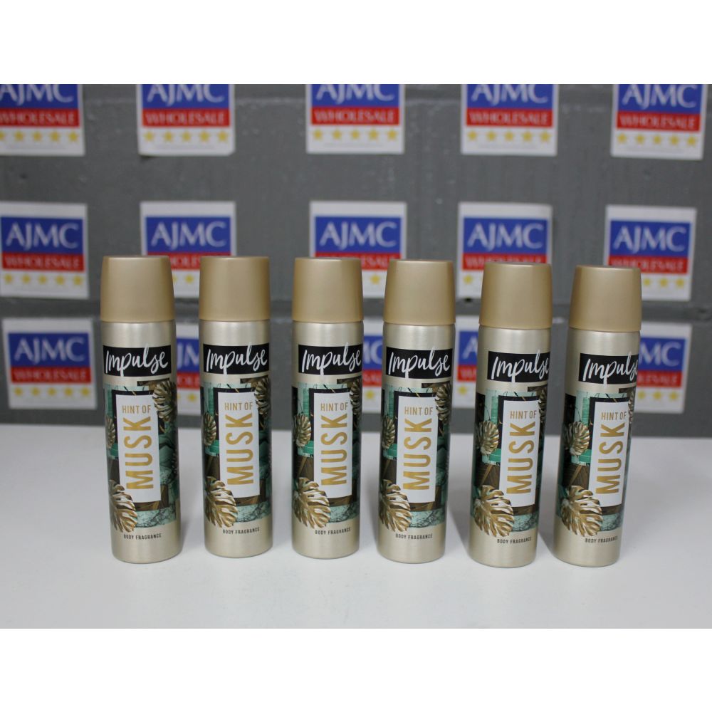 6x Impulse Hint of Musk Body Fragrance Spray, 75ml