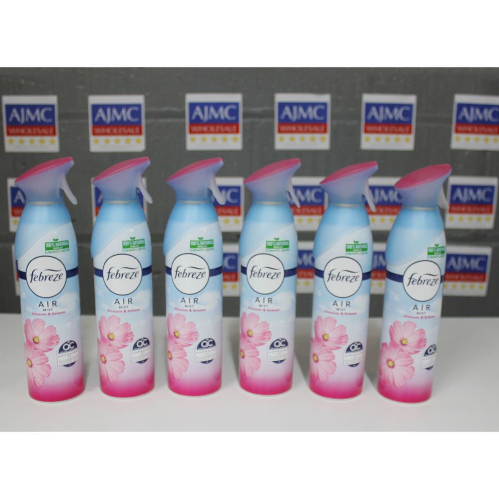 6x Febreze Air Freshener Mist Blossom & Breeze, 300ml 100% Natural Home Fragrance