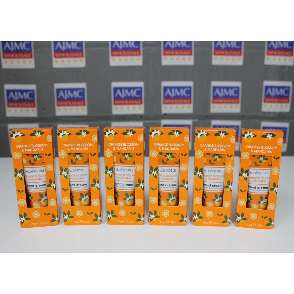 6x Hill & Noble Orange Blossom & Mandarin Hand Cream, 30ml Hand Care