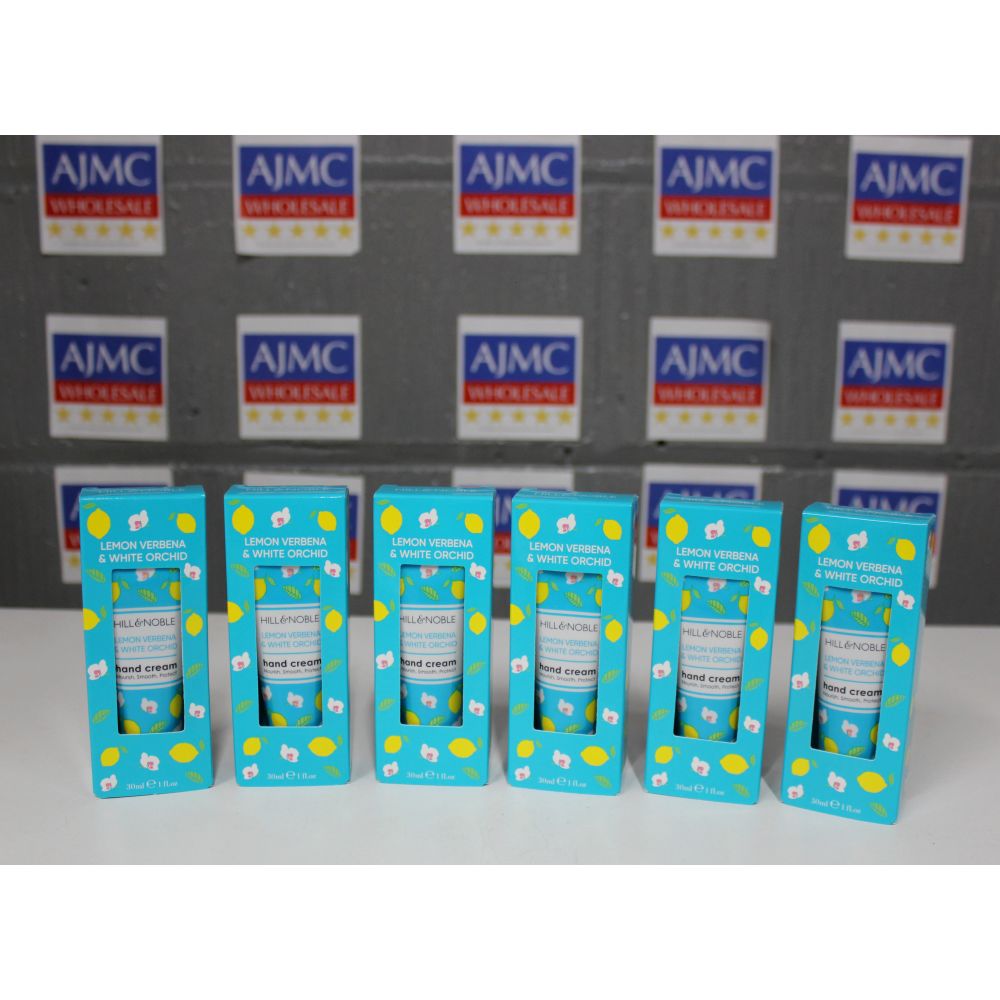 6x Hill & Noble Lemon Verbena & White Orchid Hand Cream, 30ml Hand Care