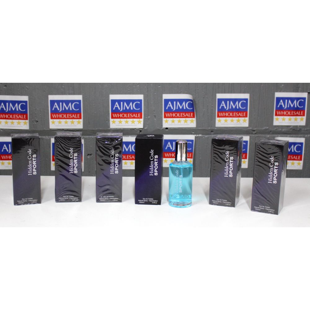 6x Hidden Code Sports Eau De Toilette Natural Spray Fragrance for Men - 100ml