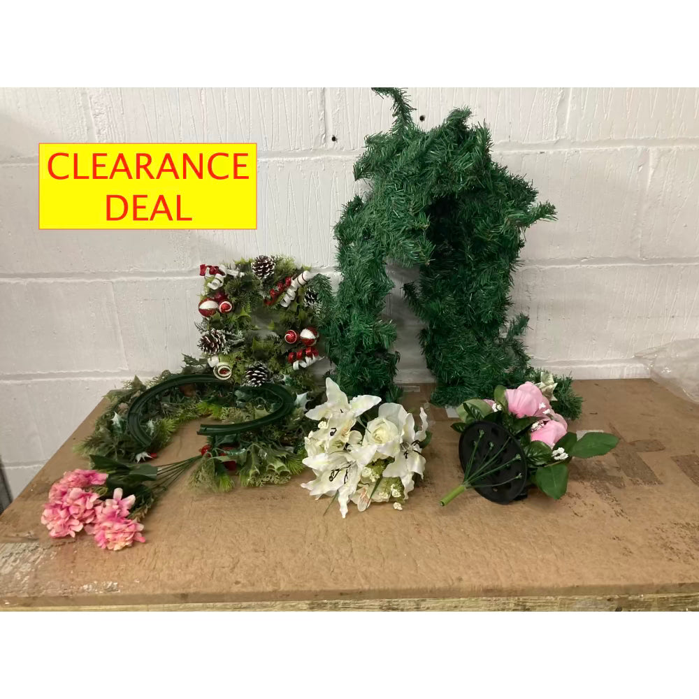 Clearance Deal: Mixed Lot of artificial flowers including wreaths