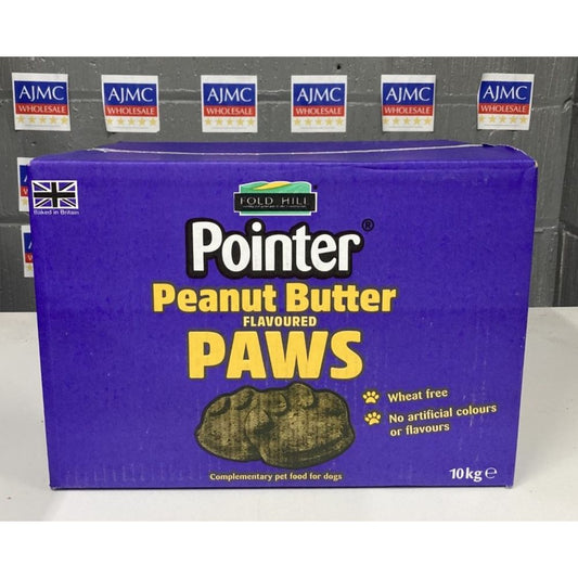 Pointer Peanut Butter Flavoured Paws 10kg Wheat Free Dog Biscuits