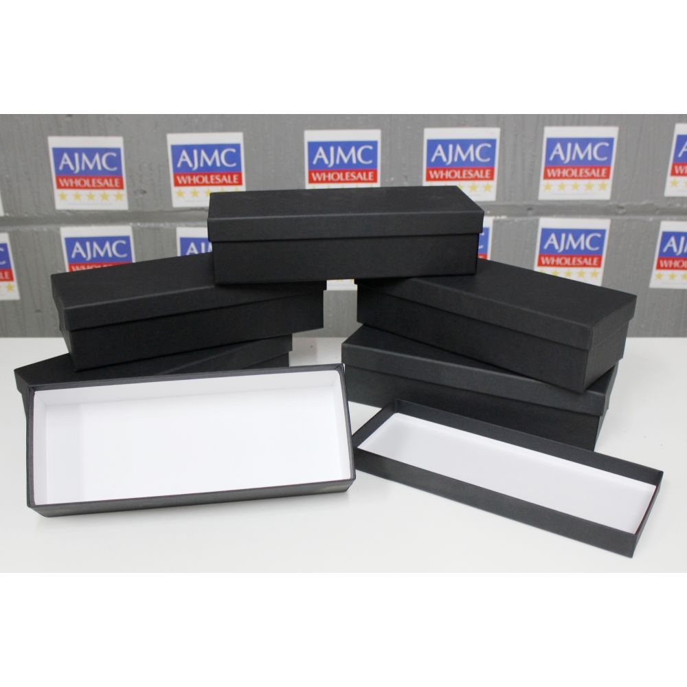 6x Premium Gift Box with Lid – Multipurpose Storage Organiser – Large, Black - 60x90x240mm