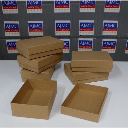 6x Premium Gift Box with Lid – Multipurpose Storage Organiser – Medium, Kraft