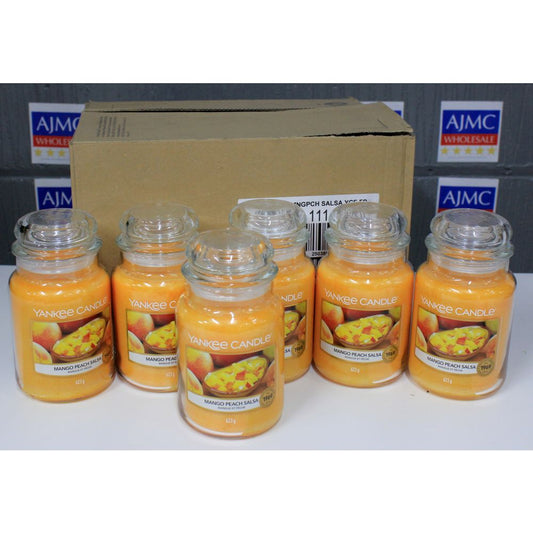 6x Yankee Candle Mango Peach Salsa Scented Candles – Large Jar, 623g