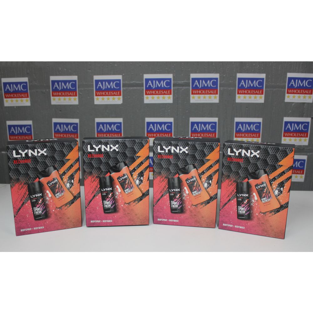 4x Lynx Recharge Duo Set – Sport Fresh Body Spray + Sport Refresh Body Wash