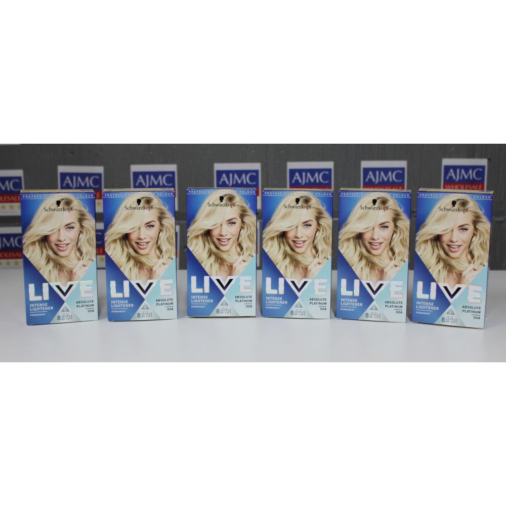 6x Schwarzkopf Live Xxl Hair Dye Platinum Perm, Professional Quality Hair Colour Treatment