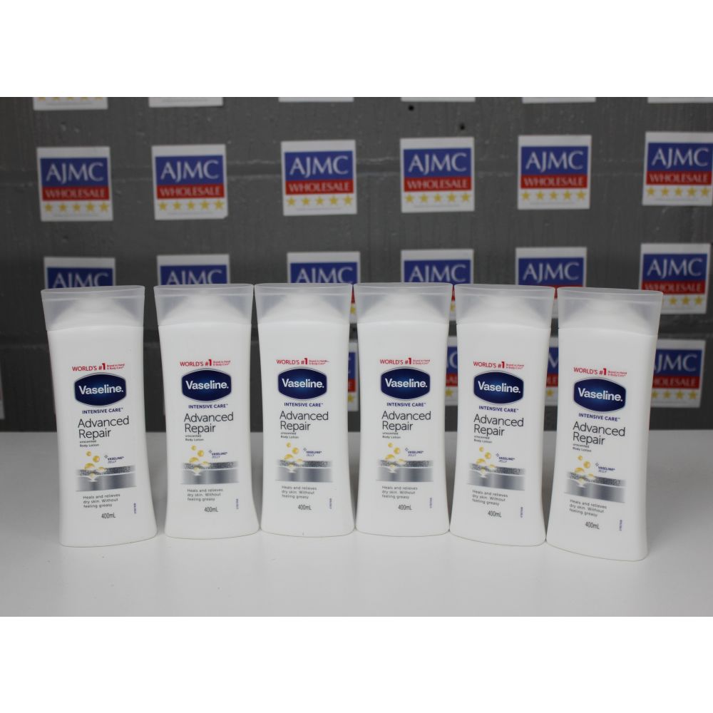 6x Vaseline Intensive Care Advanced Repair Body Lotion, 400ml Unscented Body Care