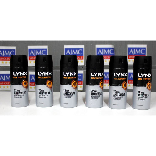 6x Lynx Dark Temptation 72hrs Anti Sweat Antiperspirant Deodorant