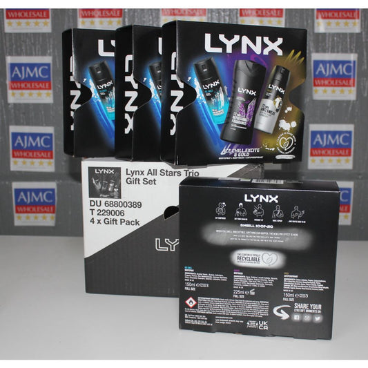 4x Lynx All Stars Trio 3-piece Gift Sets