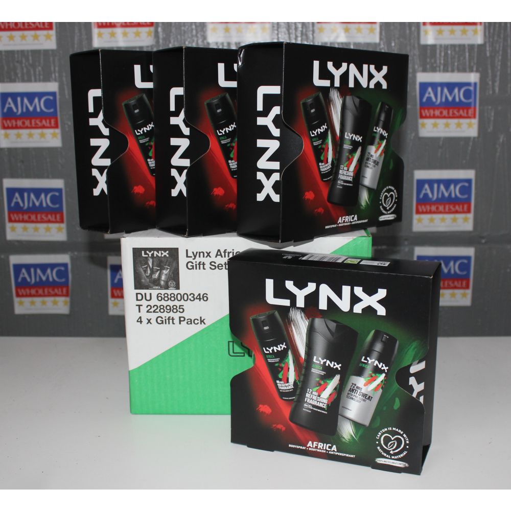 4x Lynx Africa Trio 3-piece Gift Set